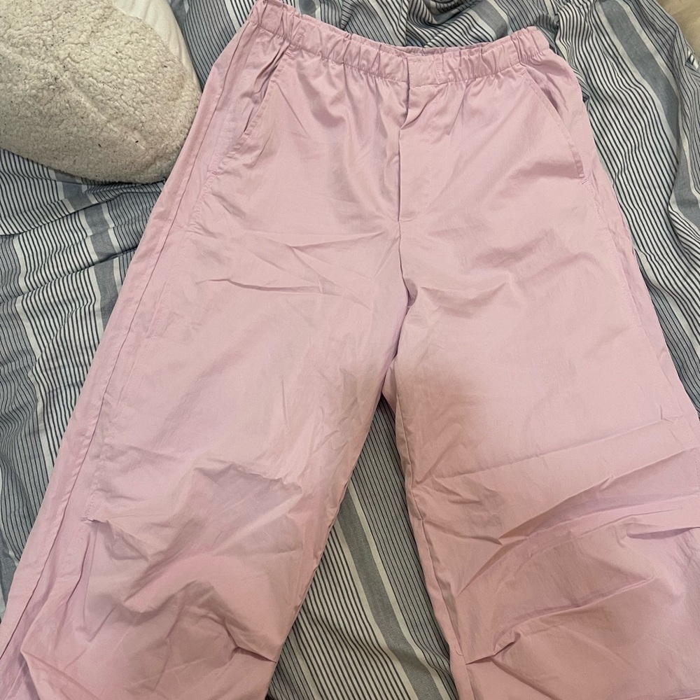 Zara pink parachute pants